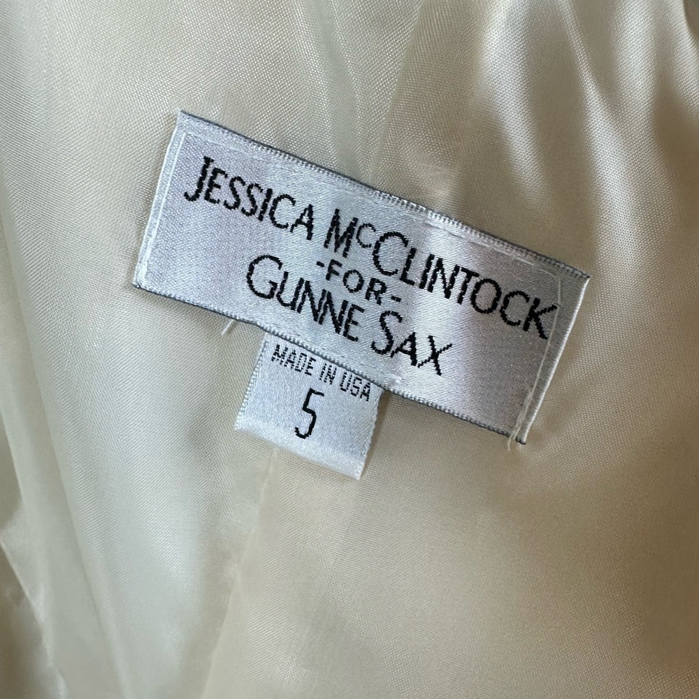Jessica McClintock Gunne Sax Vintage Strapless Dress Size 5 - Picture 4 of 10